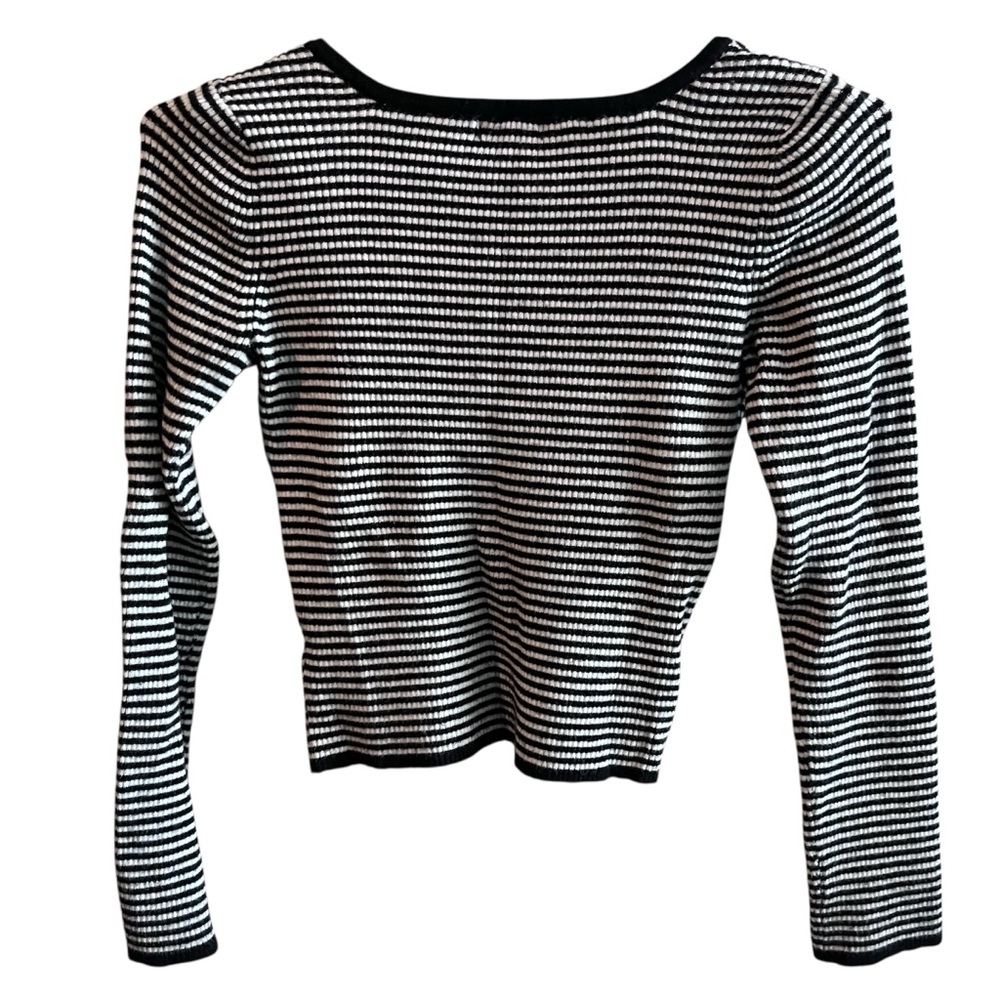 Art Class Black White Striped Long Sleeve Top kids girls size large L 10/12 - Picture 4 of 6